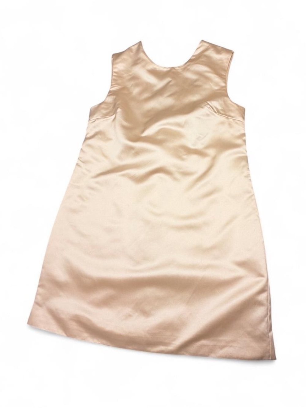 French Connection Jaxon Satin Bow Shift Dress NWT US 6 Porcelain Cream Mini